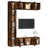 7 Piece TV Cabinet Set Smoked Oak Engineered Wood