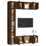 7 Piece TV Cabinet Set Brown Oak Engineered Wood - Side View