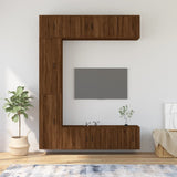 7 Piece TV Cabinet Set Brown Oak Engineered Wood
