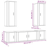 5 Piece TV Cabinet Set Sonoma Oak Engineered Wood - Extra Image