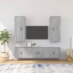 5 Piece TV Cabinet Set Concrete Grey Engineered Wood