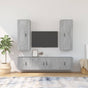 5 Piece TV Cabinet Set Concrete Grey Engineered Wood