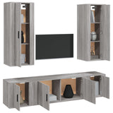5 Piece TV Cabinet Set Grey Sonoma Engineered Wood - Side View