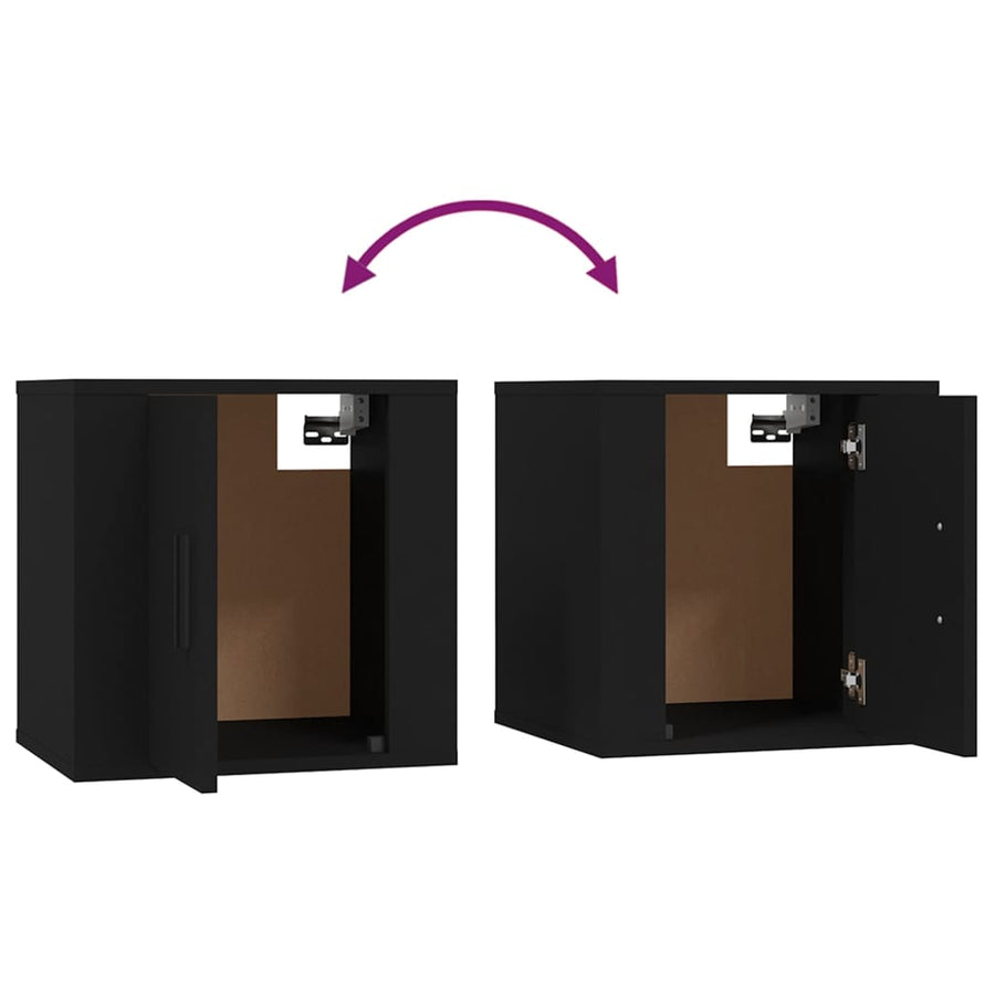 6 Piece TV Cabinet Set Black Engineered Wood