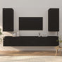 6 Piece TV Cabinet Set Black Engineered Wood