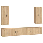 6 Piece TV Cabinet Set Sonoma Oak Engineered Wood