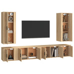 6 Piece TV Cabinet Set Sonoma Oak Engineered Wood
