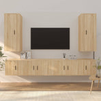 6 Piece TV Cabinet Set Sonoma Oak Engineered Wood