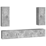 6 Piece TV Cabinet Set Concrete Grey Engineered Wood