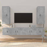 6 Piece TV Cabinet Set Concrete Grey Engineered Wood