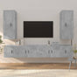 6 Piece TV Cabinet Set Concrete Grey Engineered Wood