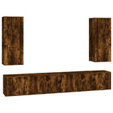 6 Piece TV Cabinet Set Smoked Oak Engineered Wood - Front View