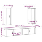 4 Piece TV Cabinet Set White Engineered Wood - Extra Image