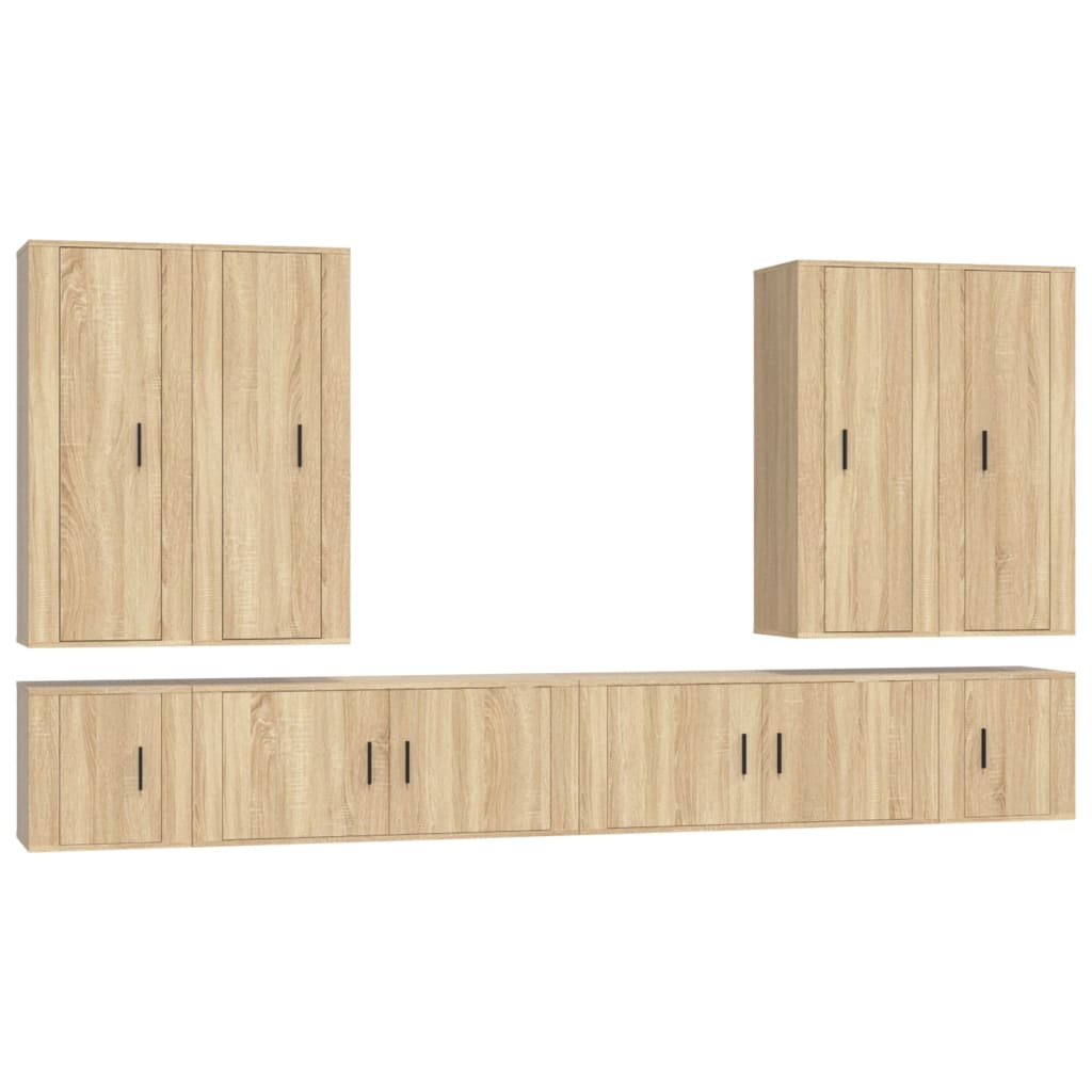 8 Piece TV Cabinet Set Sonoma Oak Engineered Wood