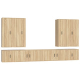 8 Piece TV Cabinet Set Sonoma Oak Engineered Wood - Front View