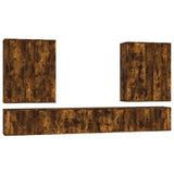 8 Piece TV Cabinet Set Smoked Oak Engineered Wood