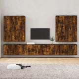 8 Piece TV Cabinet Set Smoked Oak Engineered Wood