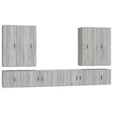 8 Piece TV Cabinet Set Grey Sonoma Engineered Wood - Front View