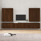 8 Piece TV Cabinet Set Brown Oak Engineered Wood