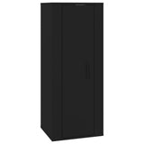 6 Piece TV Cabinet Set Black Engineered Wood - 45-Degree Angle