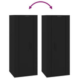 6 Piece TV Cabinet Set Black Engineered Wood