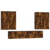 6 Piece TV Cabinet Set Smoked Oak Engineered Wood