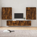 6 Piece TV Cabinet Set Smoked Oak Engineered Wood