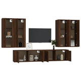 6 Piece TV Cabinet Set Brown Oak Engineered Wood - Side View
