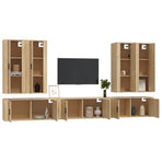 7 Piece TV Cabinet Set Sonoma Oak Engineered Wood