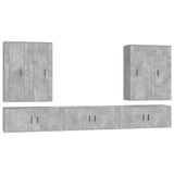7 Piece TV Cabinet Set Concrete Grey Engineered Wood