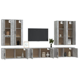 7 Piece TV Cabinet Set Concrete Grey Engineered Wood