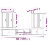 7 Piece TV Cabinet Set Concrete Grey Engineered Wood