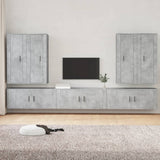 7 Piece TV Cabinet Set Concrete Grey Engineered Wood
