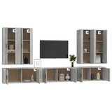 7 Piece TV Cabinet Set Grey Sonoma Engineered Wood - Side View