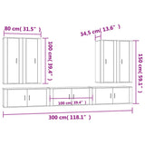 7 Piece TV Cabinet Set Grey Sonoma Engineered Wood - Extra Image