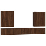7 Piece TV Cabinet Set Brown Oak Engineered Wood