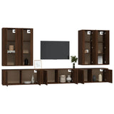 7 Piece TV Cabinet Set Brown Oak Engineered Wood