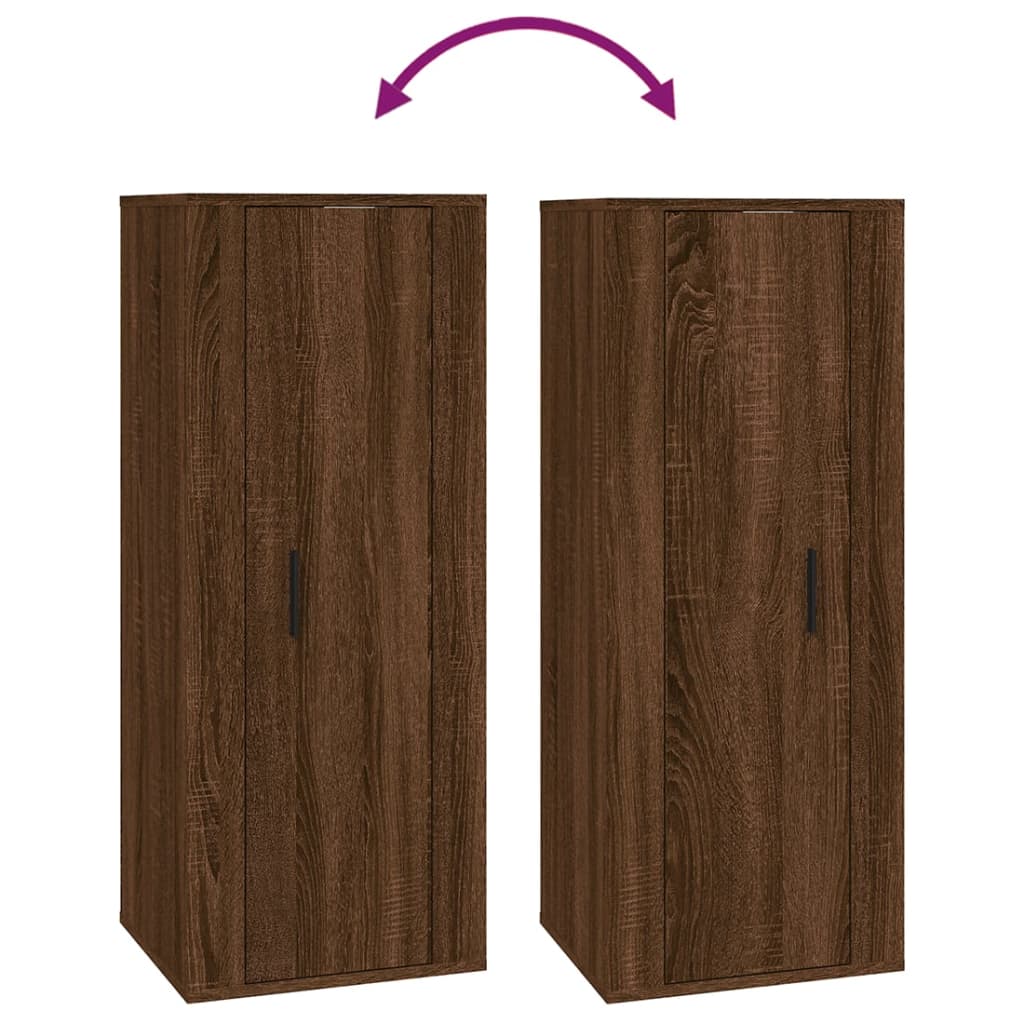 7 Piece TV Cabinet Set Brown Oak Engineered Wood