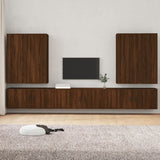7 Piece TV Cabinet Set Brown Oak Engineered Wood