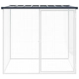 Chicken Cage with Roof Anthracite 103x98x90 cm Galvanised Steel - Side View