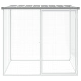 Chicken Cage with Roof Light Grey 103x98x90 cm Galvanised Steel - Side View