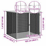 Chicken Cage with Roof Light Grey 103x98x90 cm Galvanised Steel
