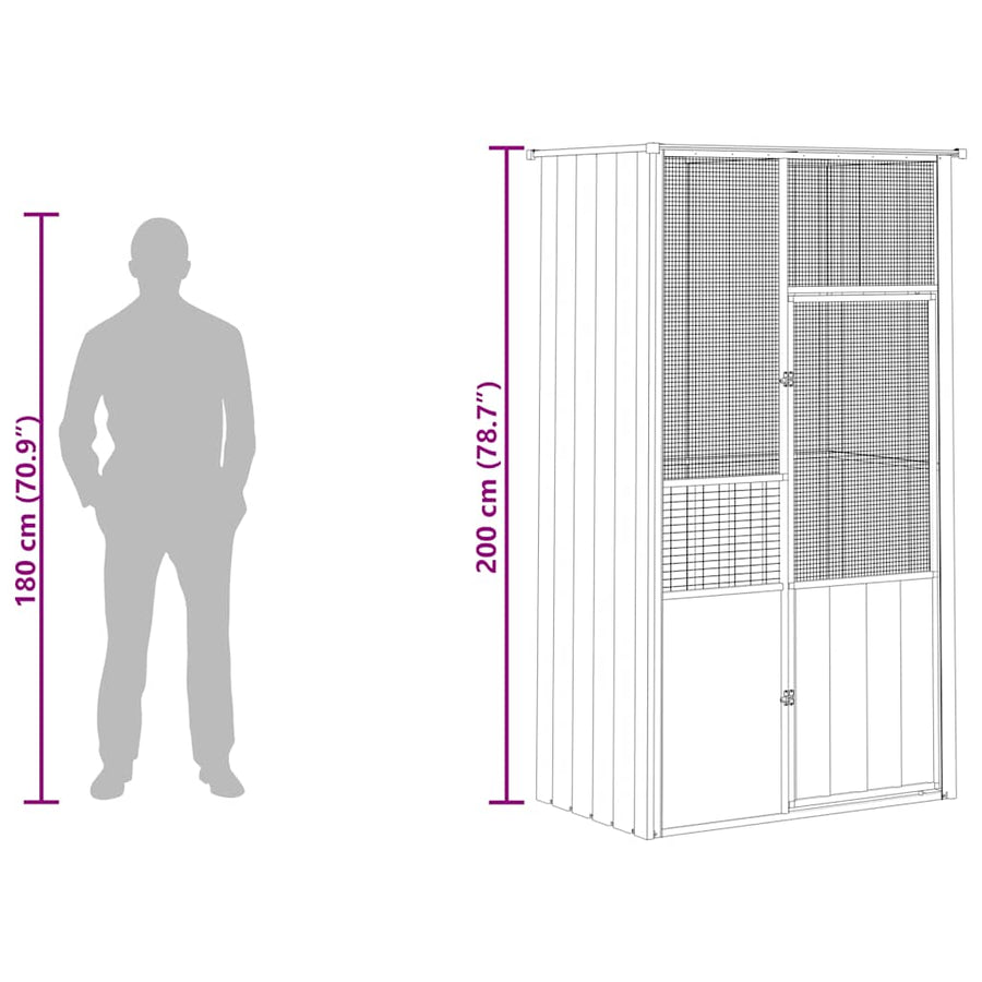 Bird Cage Anthracite 115x78x200 cm Galvanised Steel