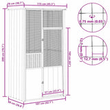 Bird Cage Grey 115x78x200 cm Galvanised Steel - Extra Image