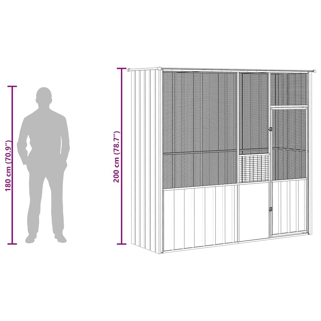 Bird Cage Anthracite 215x78x200 cm Galvanised Steel