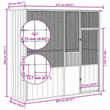 Bird Cage Grey 215x78x200 cm Galvanised Steel
