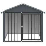 Dog House with Roof Black 117x103x102 cm Galvanised Steel - Side View