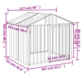 Dog House with Roof Black 117x103x102 cm Galvanised Steel