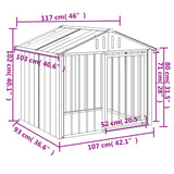 Dog House with Roof Black 117x103x102 cm Galvanised Steel - 45-Degree Angle