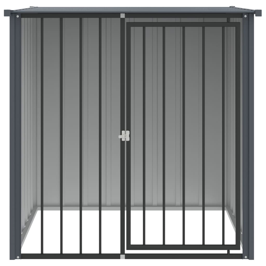 Dog House with Roof Black 110x103x109 cm Galvanised Steel